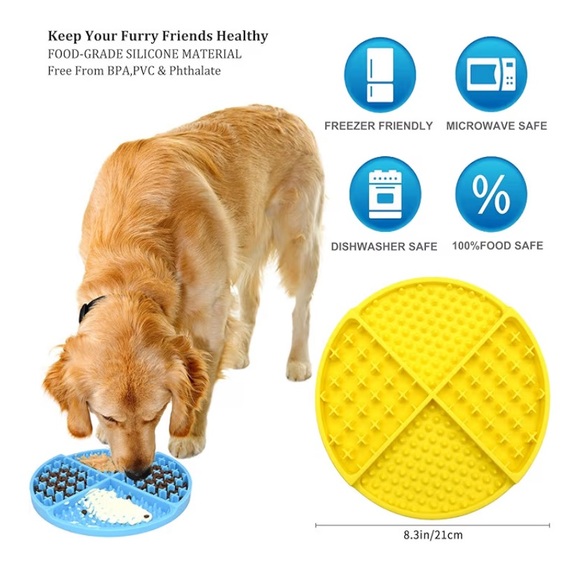 🌺 3/$25 🌺 Silicone Dog & Cat Lick Mat/ Slow Feeder | Heavy-Duty, Dishwasher Safe - Picture 4 of 7